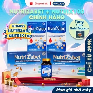 Combo 2 hộp sữa NutriZabet + 2 hộp NutriX100 giúp hỗ trợ cải thiện chuyển hoá Glucose
