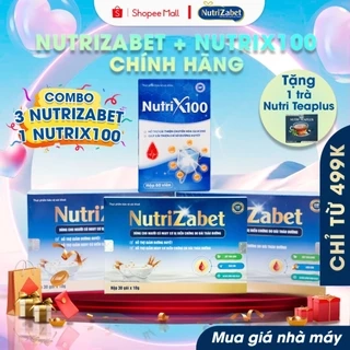 Combo 3 hộp sữa NutriZabet + 1 hộp NutriX100 giúp hỗ trợ cải thiện chuyển hoá Glucose