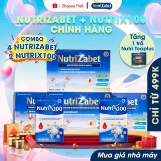 Combo 4 hộp sữa NutriZabet + 2 hộp NutriX100 giúp hỗ trợ cải thiện chuyển hoá Glucose