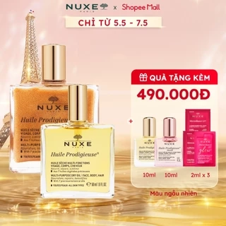 Combo Dầu khô đa năng Nuxe Huile Prodigieuse Multi-Purpose Dry Oil & Shimmering Dry Oil 50ml