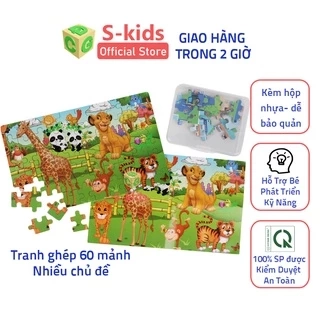 Đồ Chơi Trẻ Em Thông Minh S-Kids, Bộ Ghép Hình 60 Mảnh Kèm Hộp Nhựa Cho Bé