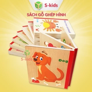 Đồ Chơi Xếp Hình S-Kids, Sách Gỗ Ghép Hình Thông Minh Cho Bé.