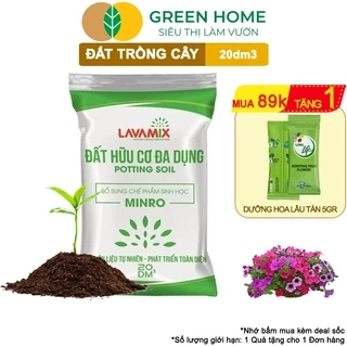 Đất Trồng Cây Greenhome, Bao 20dm3 (10kg), Đầy Đủ Dinh Dưỡng, Tiện Lợi, Dễ Sử Dụng, Chuyên Trồng Rau