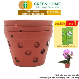 Chậu Trồng Lan Greenhome, R15xC10cm, Nhựa Màu Gốm, Bền, Đẹp, Chống Rơi Vỡ, Thoáng Rễ, Giá Thành Tốt