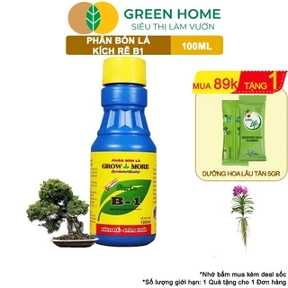 Phân Bón Kích Rễ, Greenhome, B1, Chai 100ml, Tạo Mầm, Rễ Khoẻ, Sai Hoa, Phục Hồi Rễ Yếu, Lá Dày