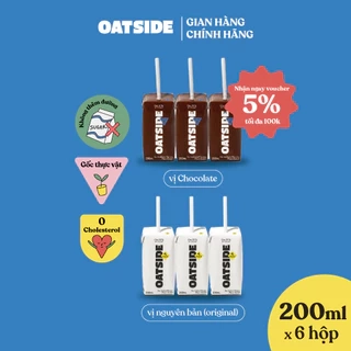 Combo 6 Hộp Sữa yến mạch OATSIDE mix vị Nguyên bản & Chocolate vị Sô-cô-la lốc 200ml