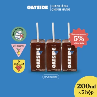 Sữa yến mạch OATSIDE Chocolate vị Sô-cô-la 1L - Không lactose, Đậm vị, Làm từ Cacao thật