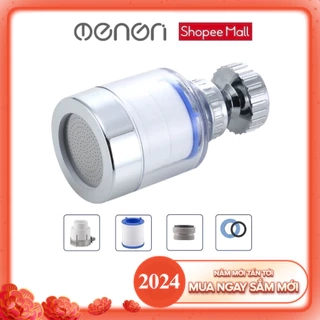 Đầu Nối Vòi Nước Có Bông Lọc Hoạt Tính Xoay 360 Kèm Cục Chuyển Đổi Ren - OENON