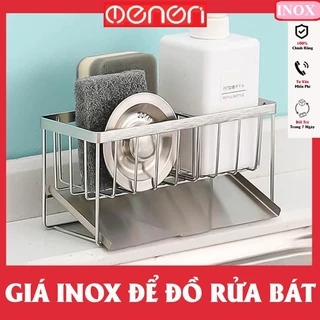 Kệ Inox Để Đồ Rửa Chén Bát Lavabo Có Khay Hứng Nước Tiện Lợi - OENON