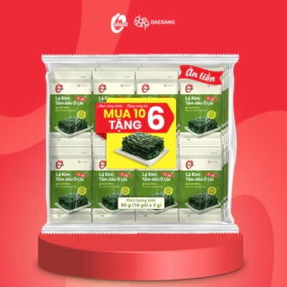 Lốc 16 gói lá kim tẩm dầu oliu 5g O'food
