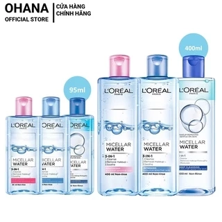 Nước Tẩy Trang Cho Mọi Loại Da L'Oreal Paris 3-in-1 Micellar Water (95ml/400ml)