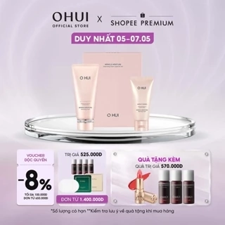 Bộ sữa rửa mặt dưỡng ẩm OHUI Miracle Moisture Cleansing Foam 200ml + 100ml
