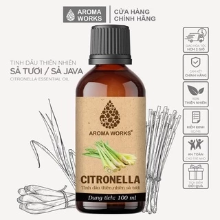 Tinh dầu Sả tươi / Sả Java Aroma Works xông phòng, đuổi muỗi, thanh lọc không khí - Citronella