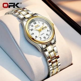 Đồng hồ nữ OPK 8110 chính hãng dây đeo bằng thép không gỉ có lịch phát sáng chống thấm nước