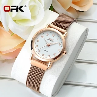 Đồng Hồ OPK 8115 Chính Hãng Dành Cho Nữ Chống Nước Dây Kim Loại Thép Không Gỉ Giá Rẻ Mặt Nhỏ Đẹp Hàn Quốc