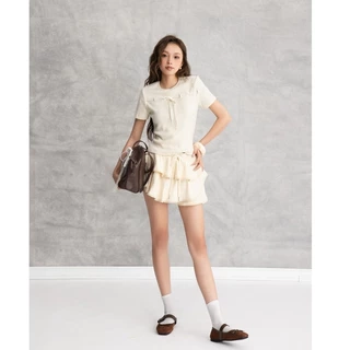 OLV - Chân váy kiểu xòe cạp trễ Dimpy Skirt in Cream