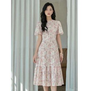 OLV - Đầm hoa tay ngắn dáng dài Pink Camelia Dress