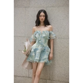 OLV - Đầm kiểu trễ vai dáng xòe Ianthe Fleur Dress