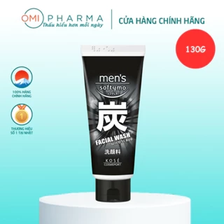 Sữa Rửa Mặt Chứa Than Hoạt Tính Dành Cho Nam Softymo Kosé Nhật Bản (Tuýp 130g)