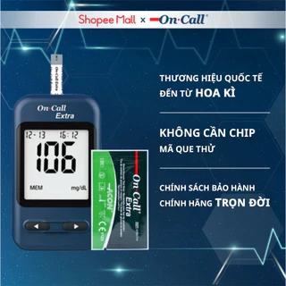 Máy Đo Đường Huyết On Call Extra Kèm Hộp 25 Que Thử Đường Huyết On Call® Extra [Bảo Hành Trọn Đời]