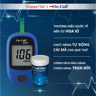 Máy Đo Đường Huyết On Call EZ II Kèm Hộp 25 Que Thử Đường Huyết Và 100 Kim Lấy Máu [Bảo Hành Trọn Đời]