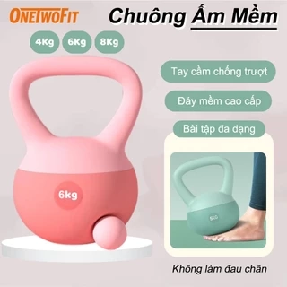OneTwoFit Tạ Bình Vôi,Tạ Ấm, Tạ chuông mềm Tập Gym Tập Mông Đùi Gym Thể Dục Tại Nhà 4KG 6KG