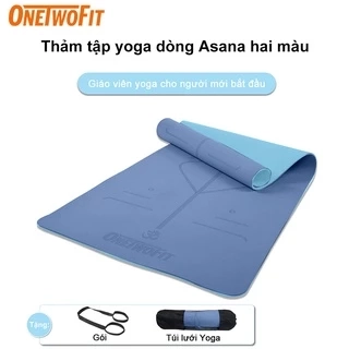 OneTwoFit thảm tập yoga chống trượt chính hãng Thảm Yoga Tập Gym Định Tuyến 2 lớp du lịch tiện lợi