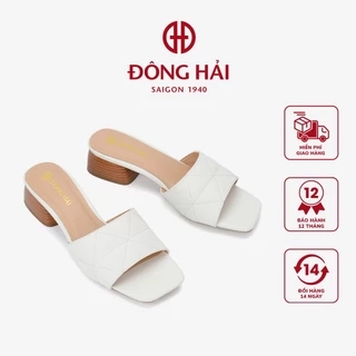 Dép cao gót nữ Đông Hải thiết kế quai ngang  ôm chân may chỉ nổi thời thượng - D7720