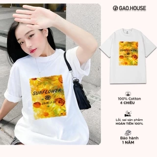 Áo Thun Gạo House Unisex cotton 100% cao cấp, áo phông nam nữ cộc tay cổ tròn,áo phông đi biển MAT05