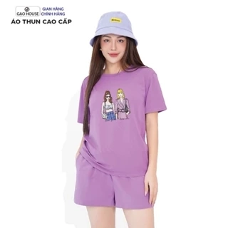 Áo thun Two Girl Tay lỡ Chính Hãng Gạo House, áp phông chất cotton 100%, mát mịn dễ mix đồ MAT33