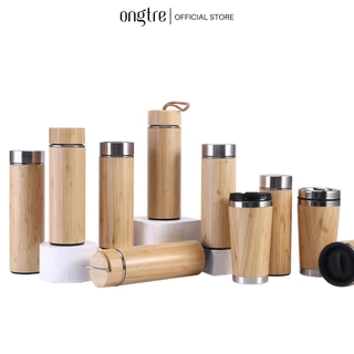Bình giữ nhiệt ONGTRE vỏ tre du lịch, tiện lợi 350/500ml