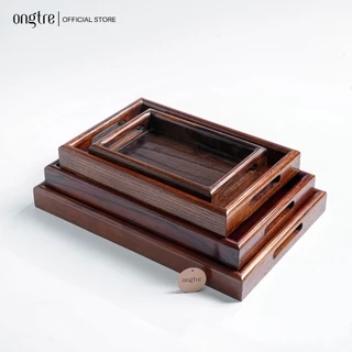 Bộ khay gỗ tần bì thành cao đa năng có tay cầm ONGTRE dùng cho nhà hàng, khách sạn, resort