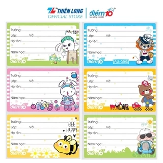 Combo 100 nhãn vở học sinh có keo dán Thiên Long Điểm 10 TP-NBL006