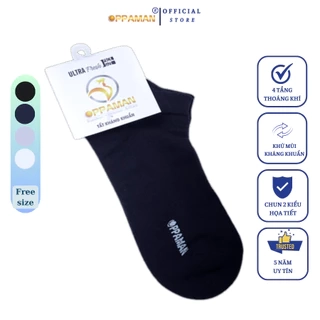 Combo 2 đôi tất vớ nam vải cotton kháng khuẩn 4 màu cao cấp trơn trên mắt cá cổ ngắn OVT2 OPPAMAN