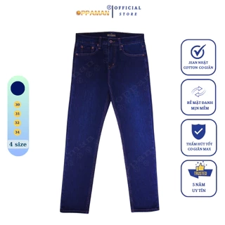 Quần jean nam quần bò nam quần rin nam cao cấp trơn dày màu xanh quần jean nam co giãn OJ1 OPPAMAN