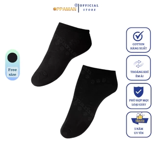 Tất vớ nam cổ ngắn vớ đen nam tất nam trơn basic đen vải cotton thoáng khí chống mùi OVT3 OPPAMAN
