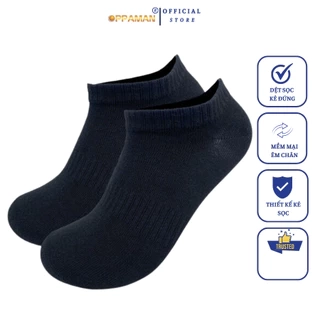 Tất vớ nam nữ cổ ngắn cao cấp trơn vớ nam đen vớ thể thao cotton thun khử mùi hôi OVT5 OPPAMAN