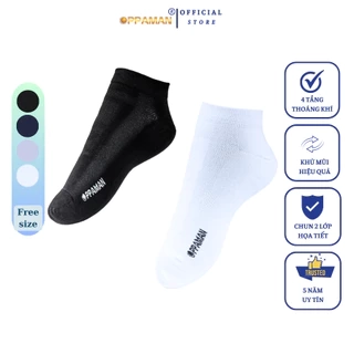 Tất vớ vải cotton khử mùi nam kháng khuẩn 4 màu cao cấp trên mắt cá cổ ngắn dày OVT2 OPPAMAN- 1 đôi