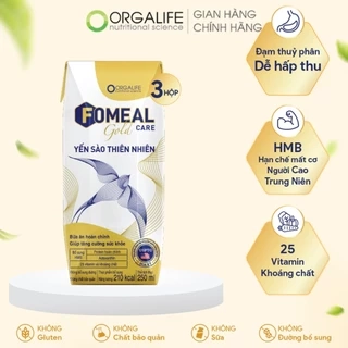 Lốc 3 Hộp - Soup uống FOMEAL CARE GOLD yến sào thượng hạng tăng cường miễn dịch HMB chống mất cơ