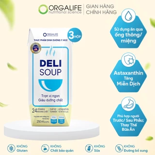 Lốc 3 hộp Thực phẩm dinh dưỡng Y học Delisoup thay thế bữa ăn, tăng hệ miễn dịch, tiêu hóa tốt, xương chắc khỏe
