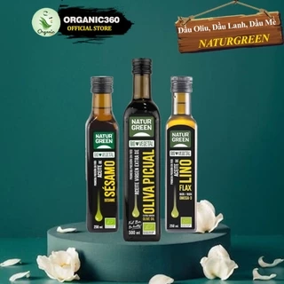 Dầu Oliu, Dầu Lanh, Dầu Vừng Mè Nguyên Chất Ép Lạnh Hữu Cơ NATURGREEN Dầu Ăn Dầu Thực Vật Eatclean