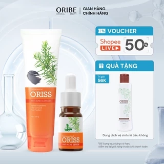 Combo ngừa mụn mờ thâm Oribe - sữa rửa mặt ngừa mụn Oribe 100g + serum ngăn ngừa mụn Oribe 10ml