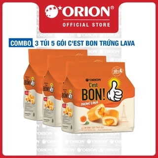 Combo 3 Túi 5 gói bánh ăn sáng Orion C'est Bon sợi thịt gà sốt kem phô mai (101,5G)
