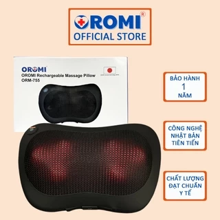 Gối Massage Nhiệt Hồng Ngoại OROMI ORM-755 - 6 Bóng xoay - Mát xa Cổ Vai Gáy, Thắt Lưng