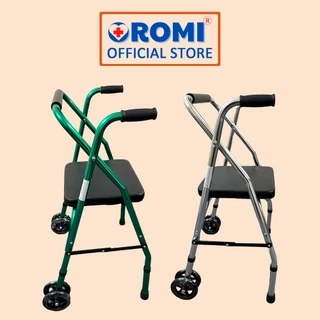 Khung tập đi có ghế ngồi OROMI KHU-06A/ALWK006A - Bánh xe to, khung nhôm