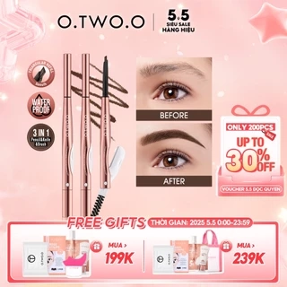 Chì kẻ lông mày O.TWO.O thiết kế 2 trong 1 kháng nước lâu trôi với 6 màu tùy chọn 30g