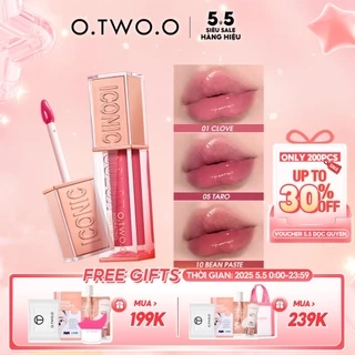 O.two.o Lipgloss Tác dụng dưỡng ẩm watery Đế dưỡng ẩm lâu trôi và bóng bóng nhẹ cho nữ Lip Glaze Dưỡng ẩm sáng bóng Lipmakeup