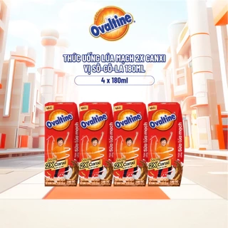 Thức uống lúa mạch gấp đôi Canxi hương vị sô-cô-la Ovaltine (180ml x 4)