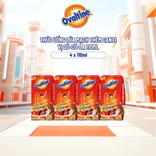 Thức uống lúa mạch thêm Canxi hương vị sô-cô-la Ovaltine (110ml x 4)