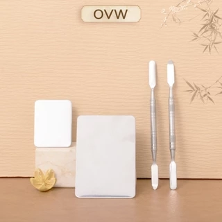 【OVW】Bộ Bảng Phấn Trang Điểm Bằng Thép Không Gỉ Hỗ Trợ Trộn Kem Nền Che Khuyết Điểm TSP01